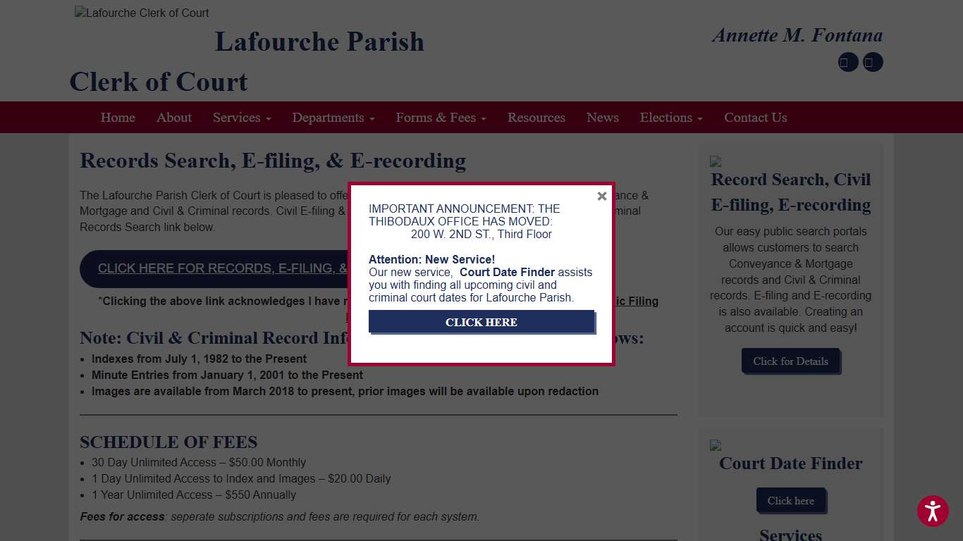 Records Search, E-filing, & E-recording - Lafourche Clerk of Court %